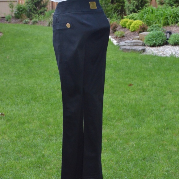 MARCIANO NAVY SLACKS WITH BUTTON & SEAM DETAILING - Picture 2 of 7